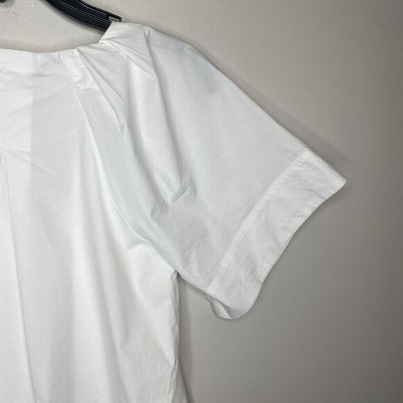 MADEWELL Mini Shirtdress Women XS White V-Neck NEW Shift Dress Pockets NP093 - Picture 10 of 16